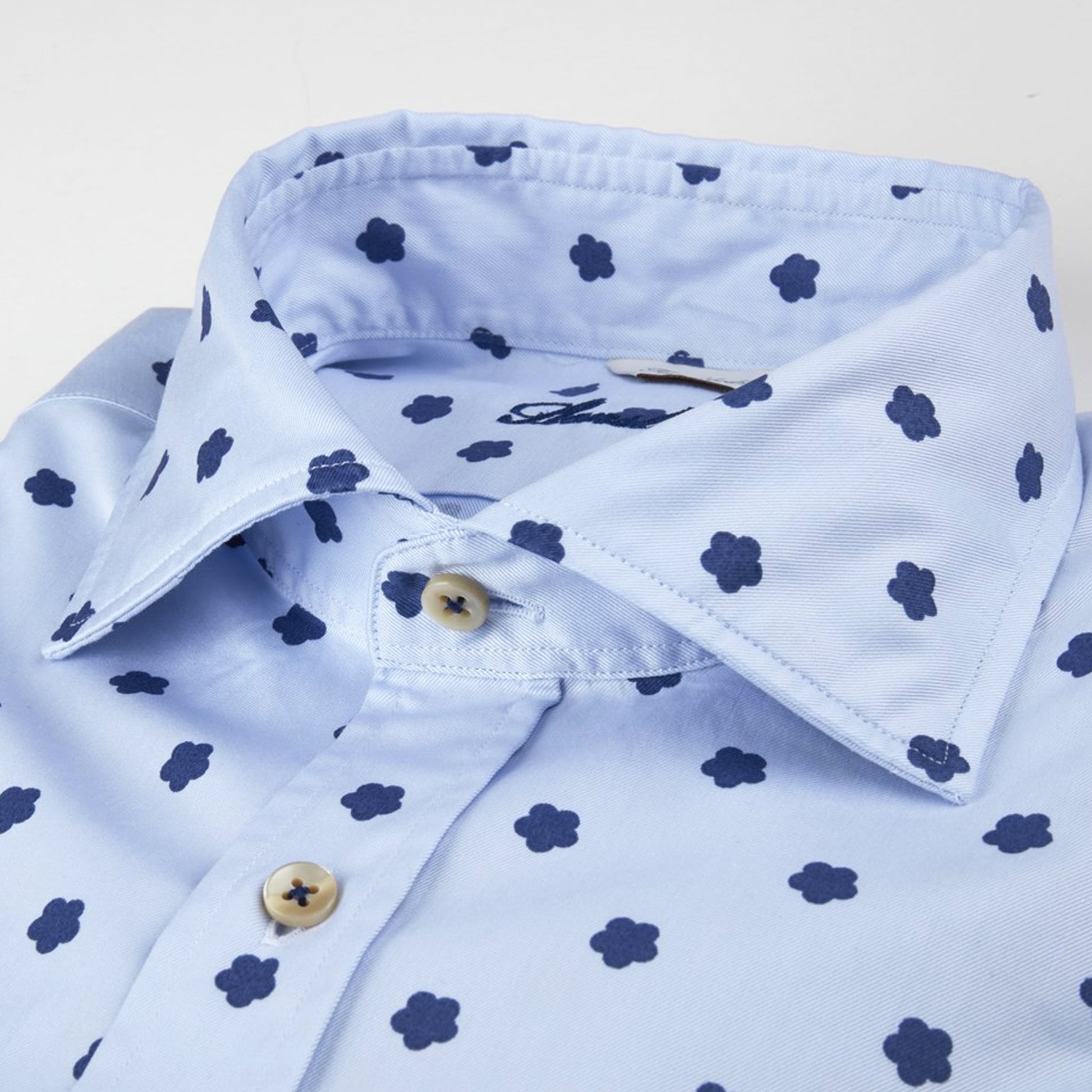 Stenstroms Fitted Body Patterned Shirt - Blue