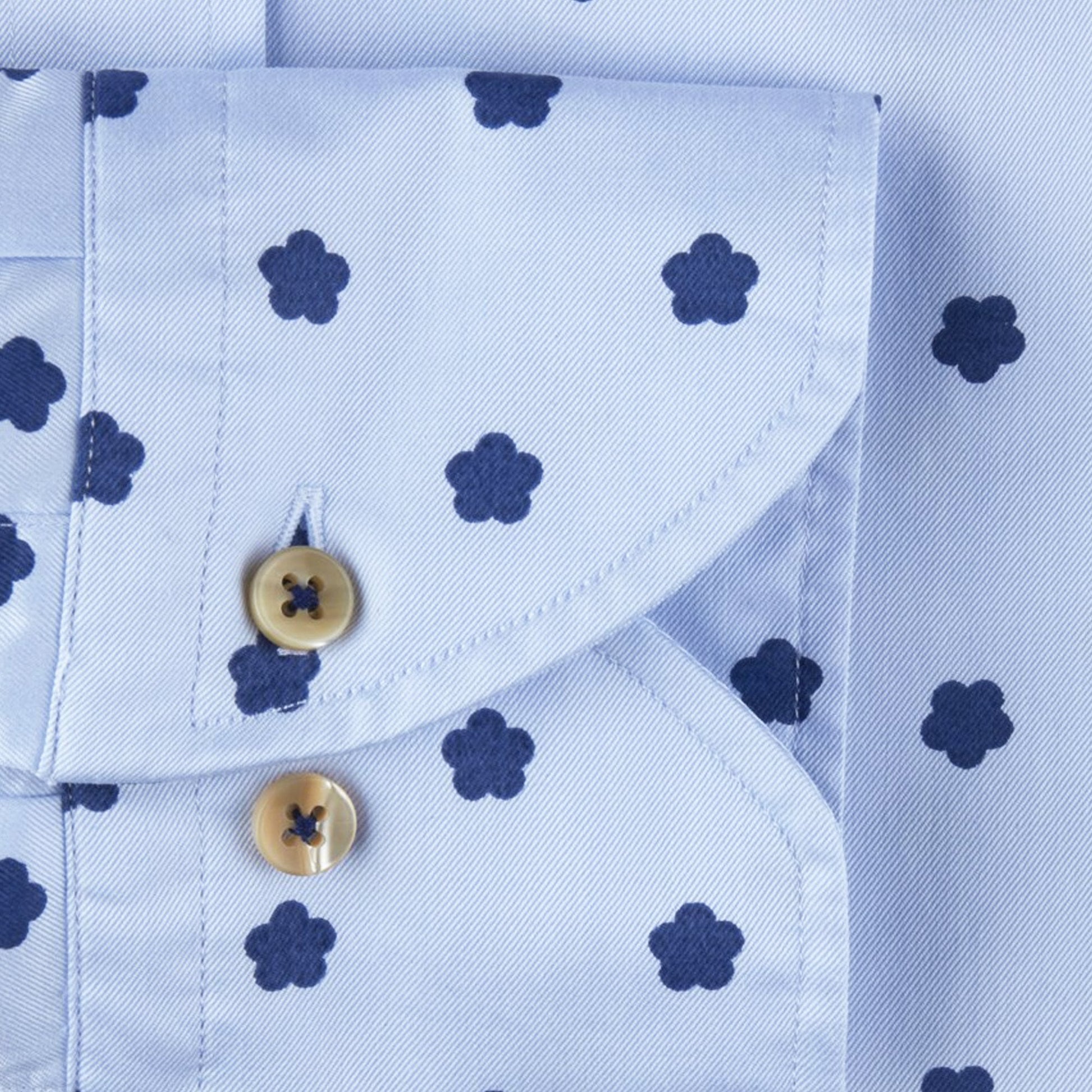 Stenstroms Fitted Body Patterned Shirt - Blue
