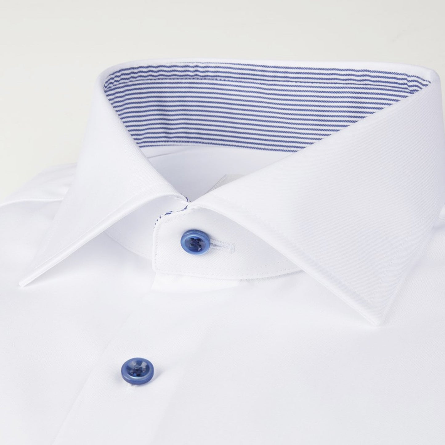 Fitted Stripe Inlay Shirt - White