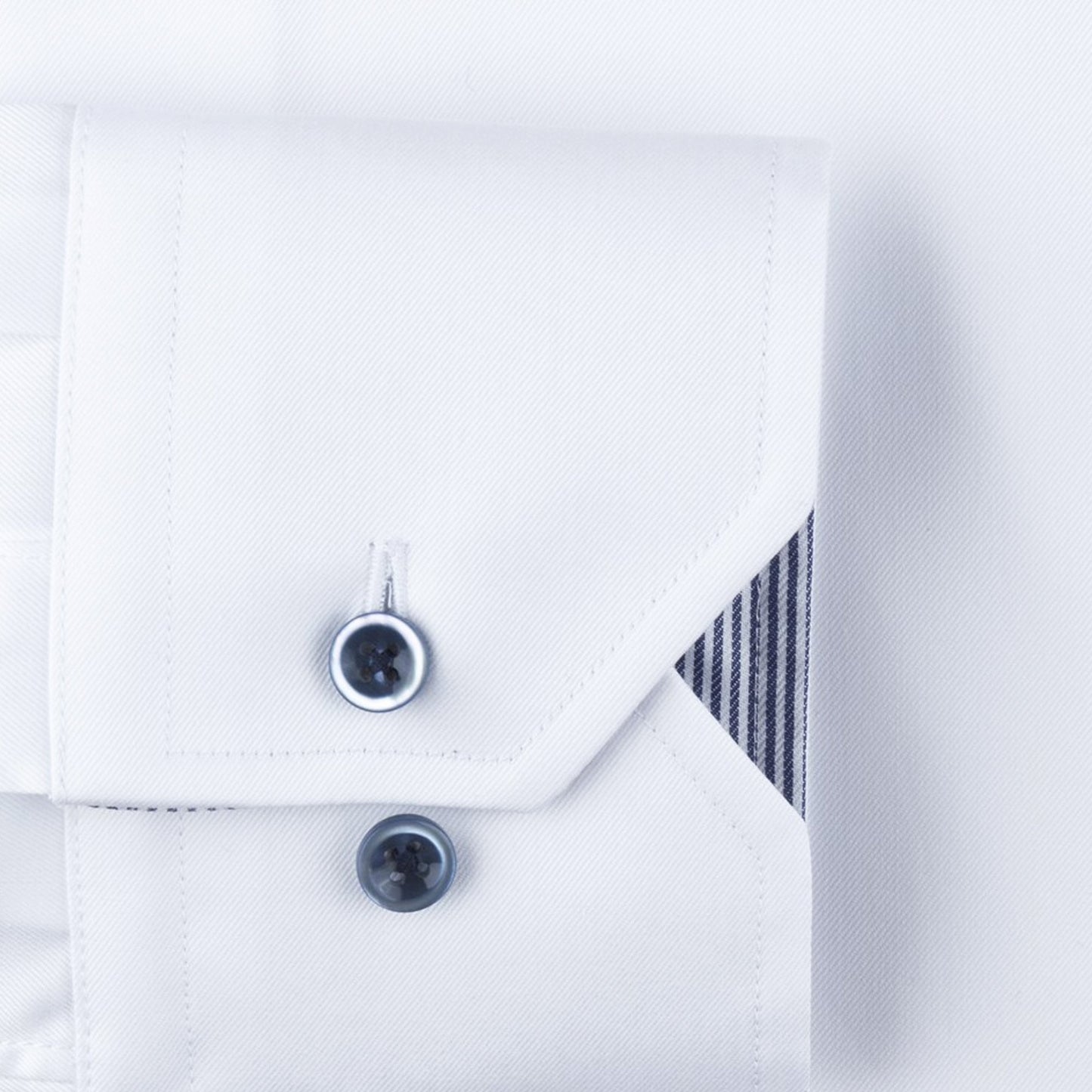 Fitted Stripe Inlay Shirt - White