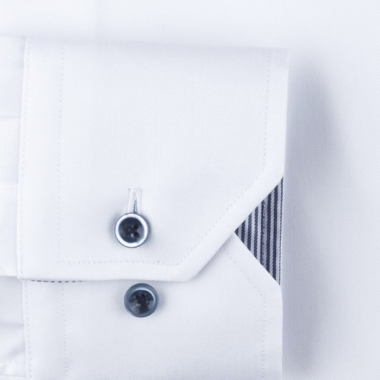 Fitted Stripe Inlay Shirt - White