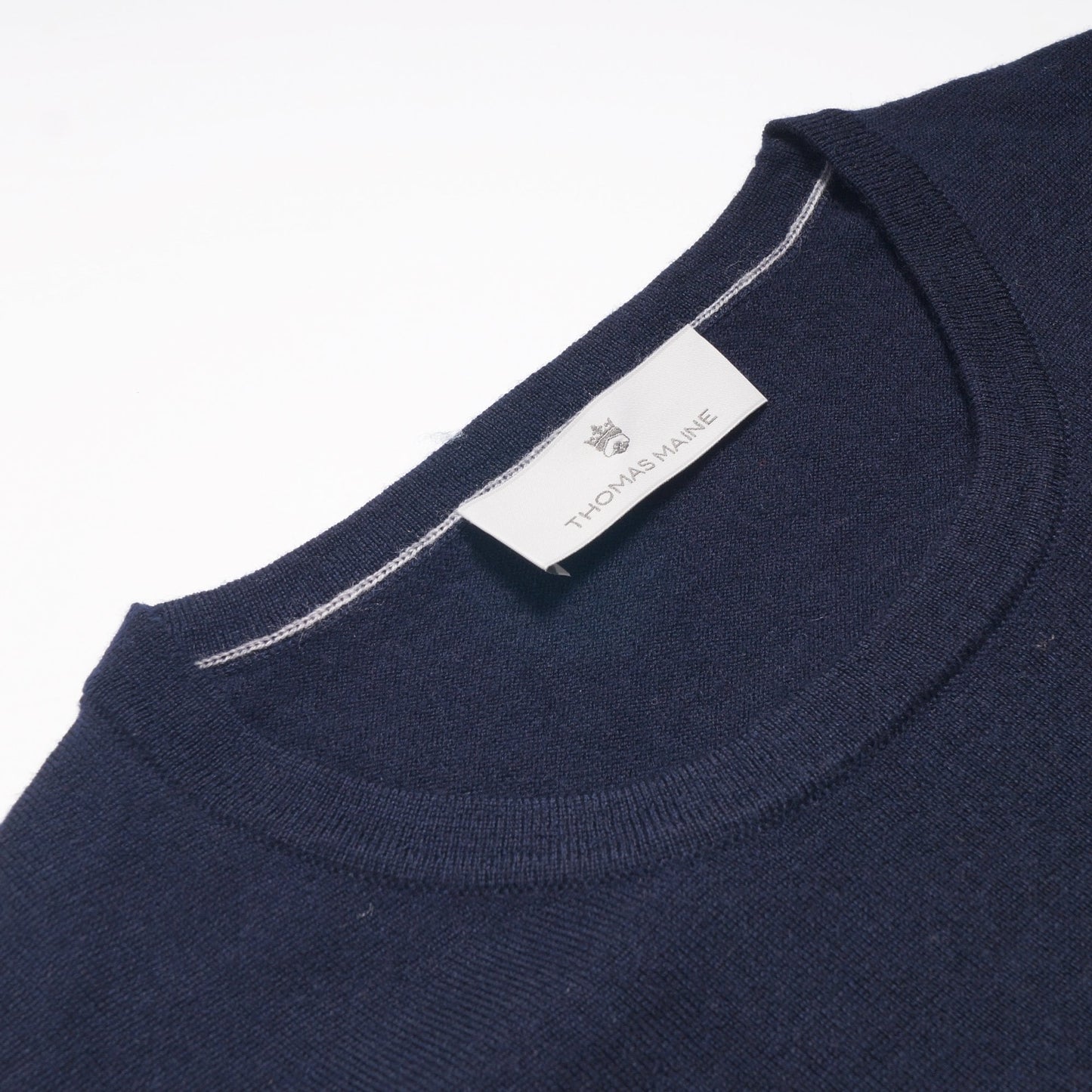 - Cashmere Blend Crew Neck Pullover - Navy