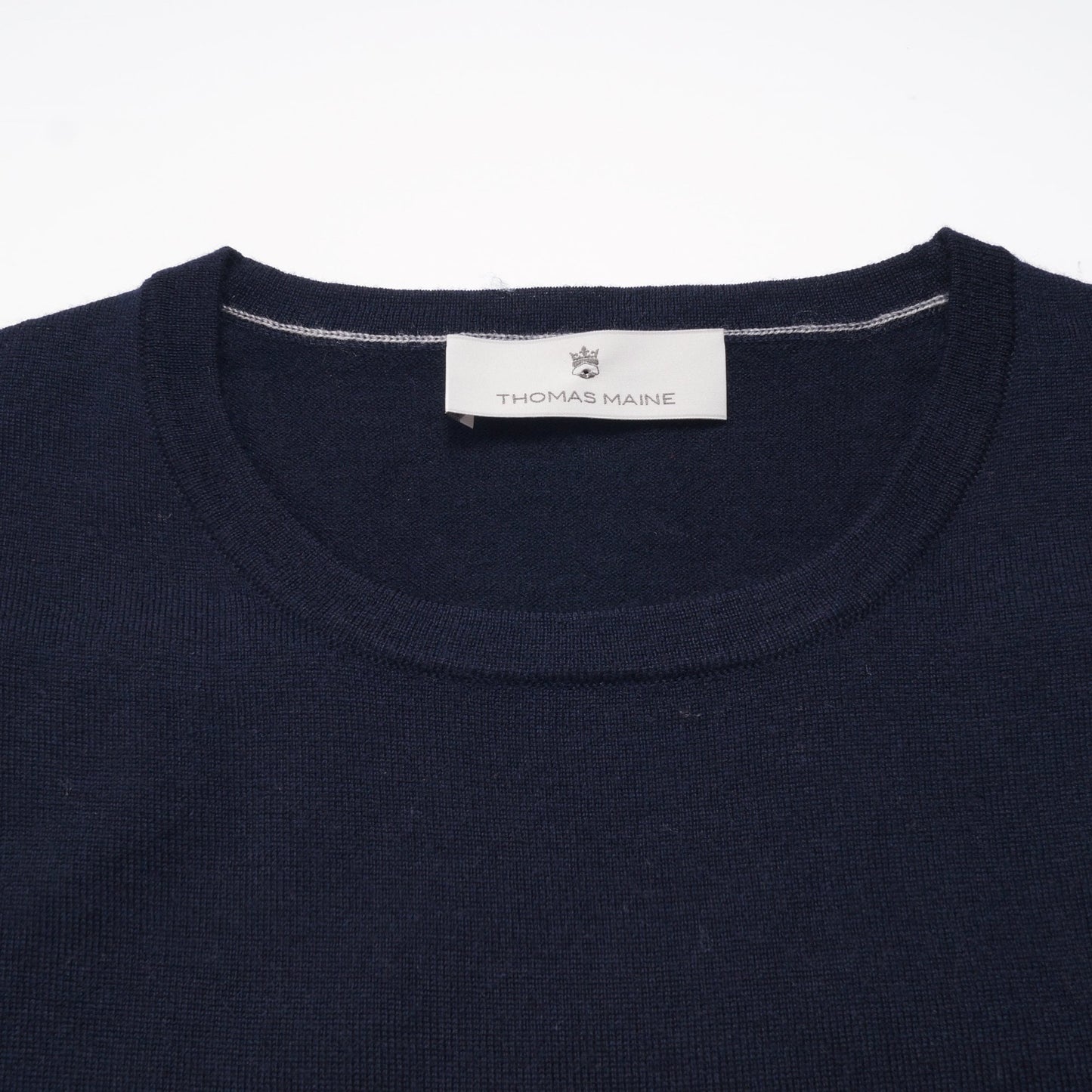 - Cashmere Blend Crew Neck Pullover - Navy