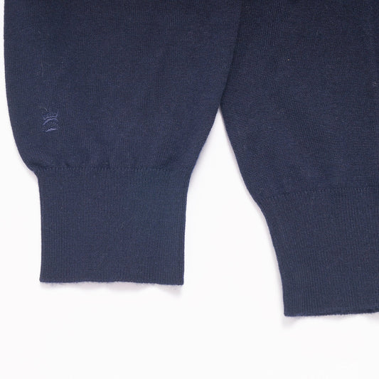 - Cashmere Blend Crew Neck Pullover - Navy