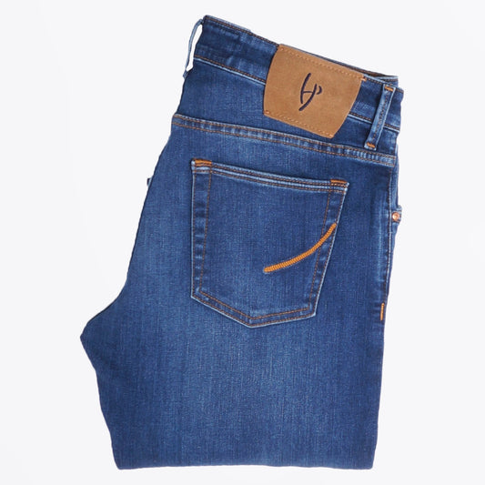 - Orvieto - Comfort 5 Pocket Jeans - Mid Blue