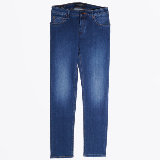 - Orvieto - Comfort 5 Pocket Jeans - Mid Blue
