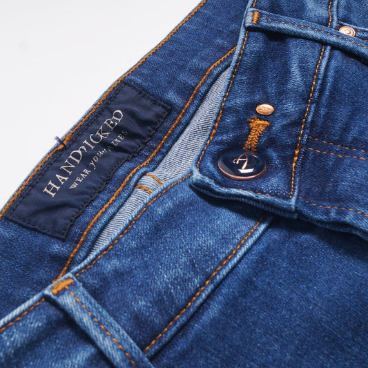 - Orvieto - Comfort 5 Pocket Jeans - Mid Blue