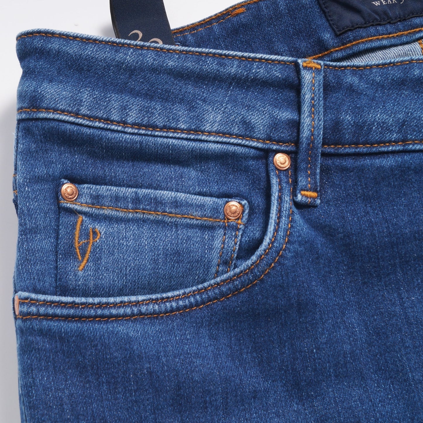 - Orvieto - Comfort 5 Pocket Jeans - Mid Blue