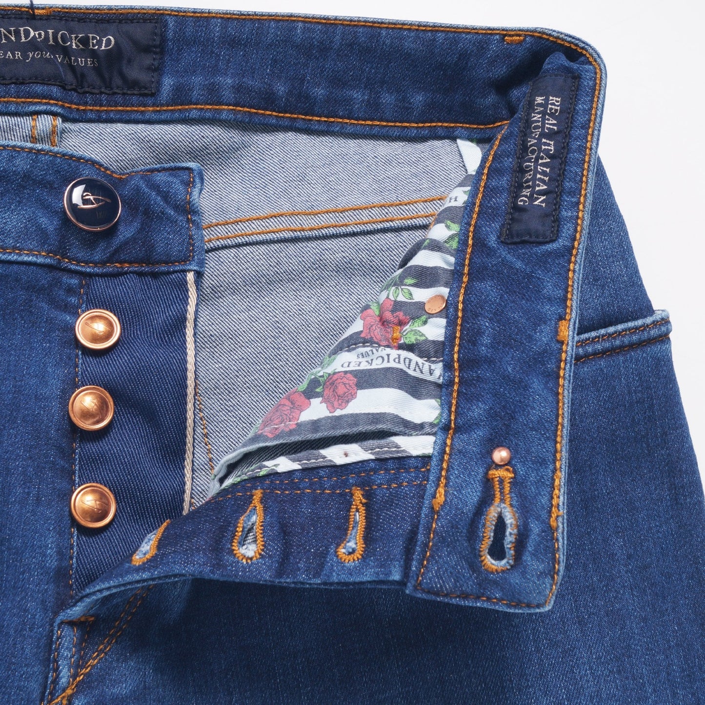 - Orvieto - Comfort 5 Pocket Jeans - Mid Blue