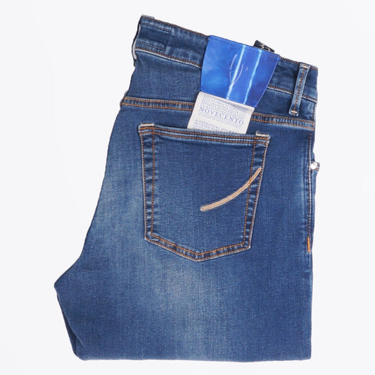 - Ravello - Comfort 5 Pocket Jeans - Mid Blue