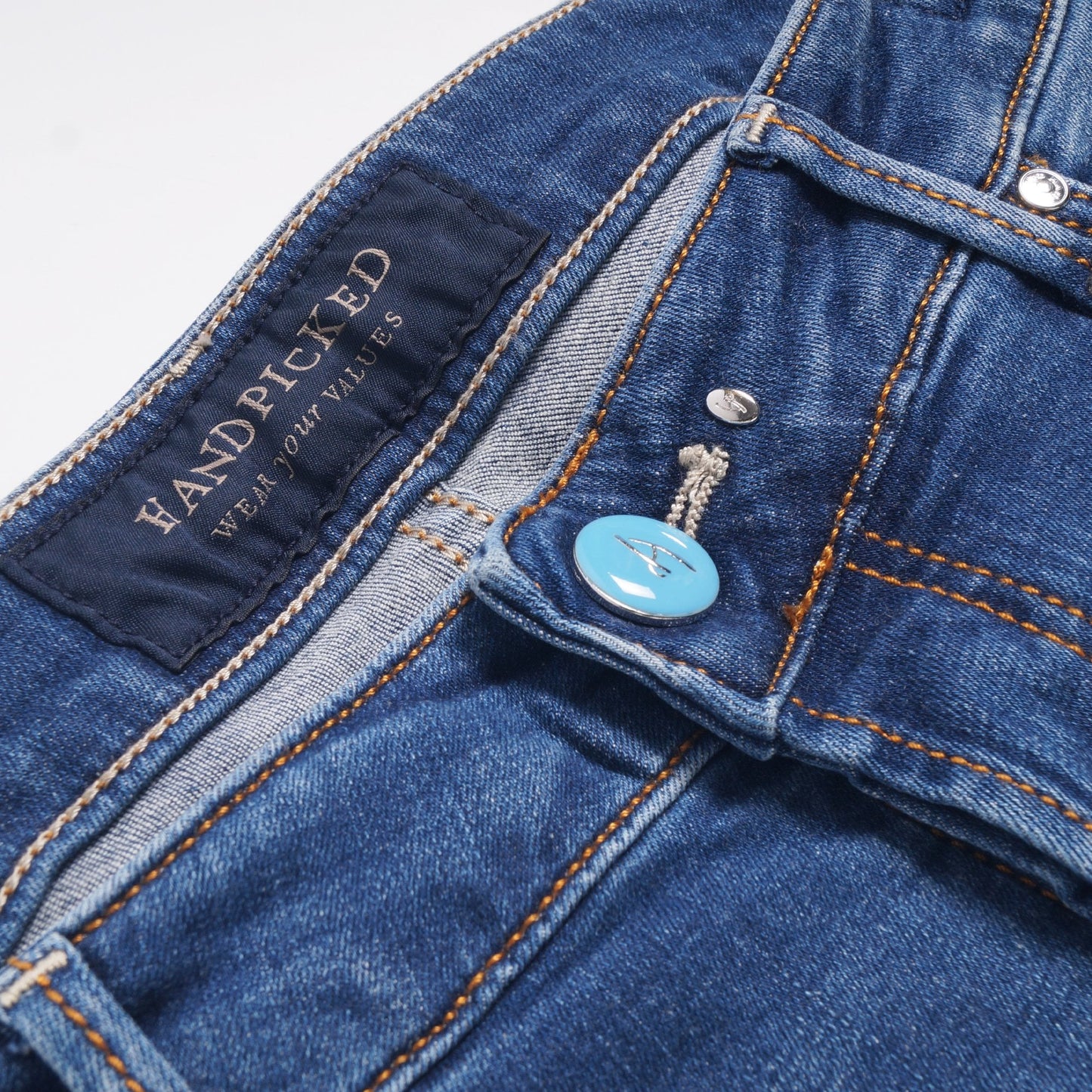 - Ravello - Comfort 5 Pocket Jeans - Mid Blue