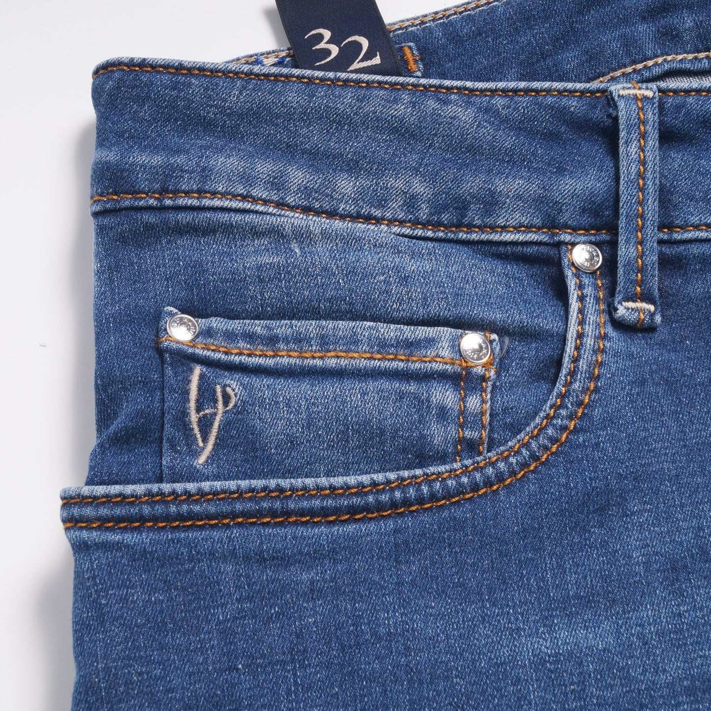 - Ravello - Comfort 5 Pocket Jeans - Mid Blue