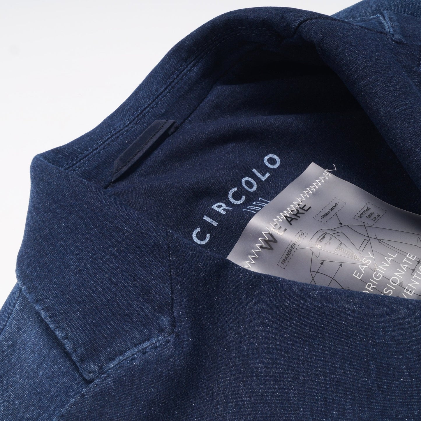 - Double Breasted Jersey Jacket - Indigo