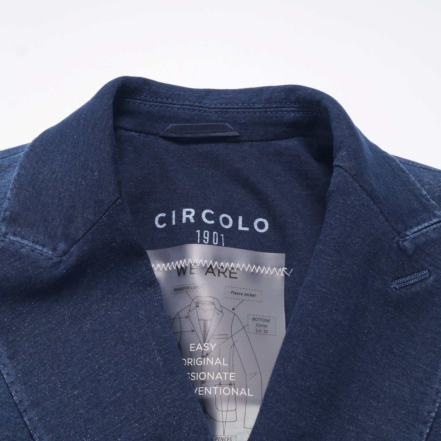 - Double Breasted Jersey Jacket - Indigo