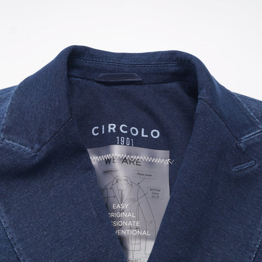 - Double Breasted Jersey Jacket - Indigo