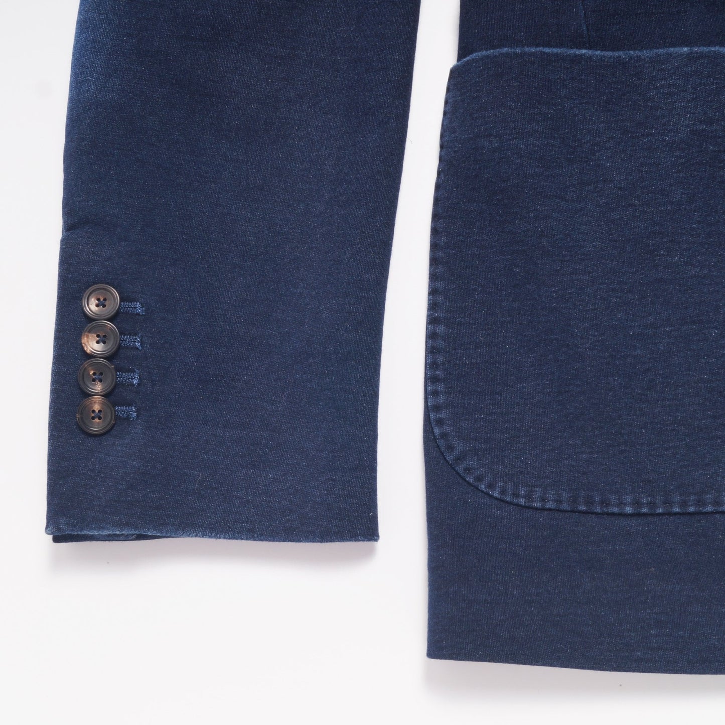 - Double Breasted Jersey Jacket - Indigo