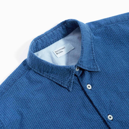 Humber Seersucker Shirt - Indigo