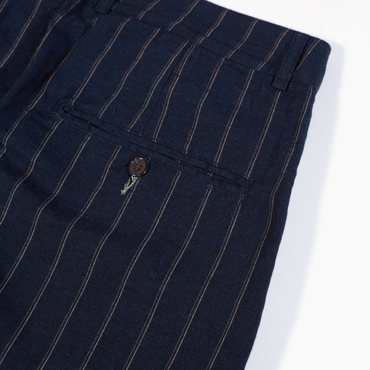 - Double Pleat Stripe Pants - Navy