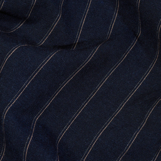 - Double Pleat Stripe Pants - Navy