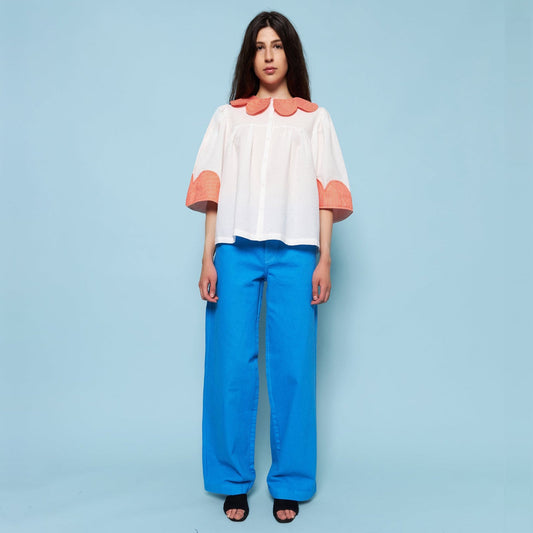 - Carole Top - White/Red