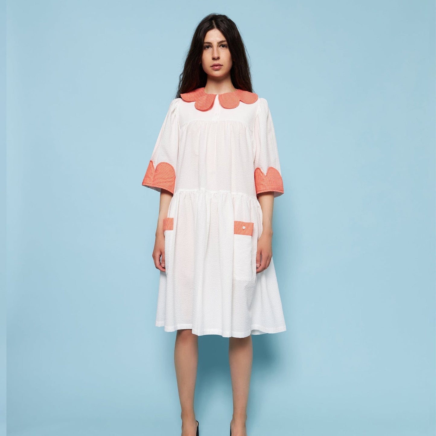 - Carrin Dress - White/Red