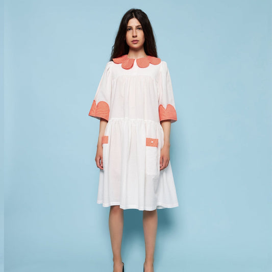 - Carrin Dress - White/Red