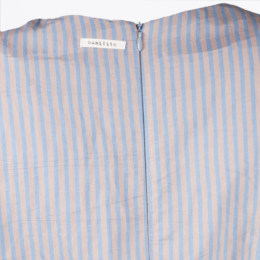 - Reva Striped Belted Jumpsuit - Blue