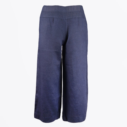 - Raoul Relaxed Cropped Trousers - Navy