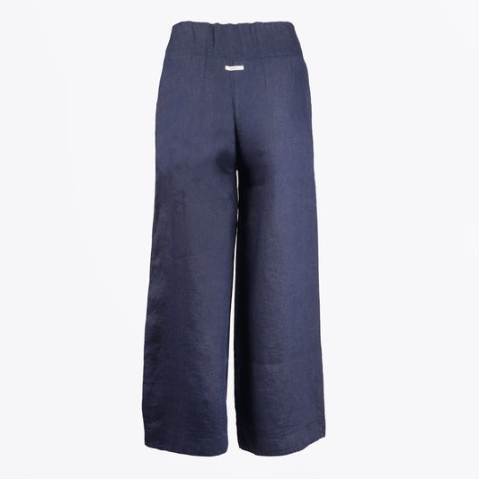- Raoul Relaxed Cropped Trousers - Navy