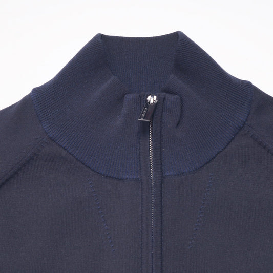 - Amos Knit Zip - Blue Black
