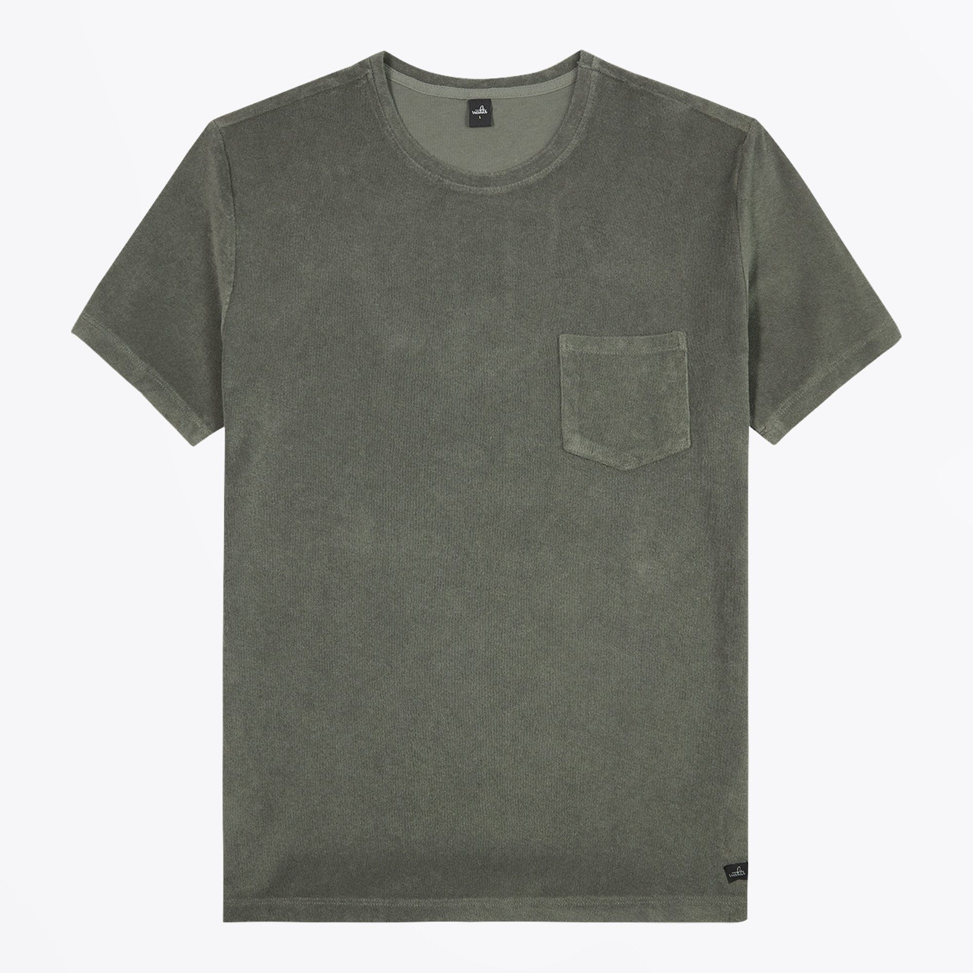 Wahts Todd Towelling T-Shirt - Army Green