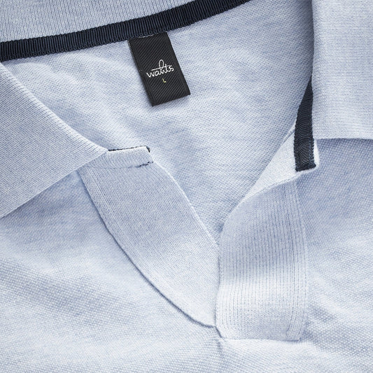 - Rice Retro Poloshirt - Light Blue Melange