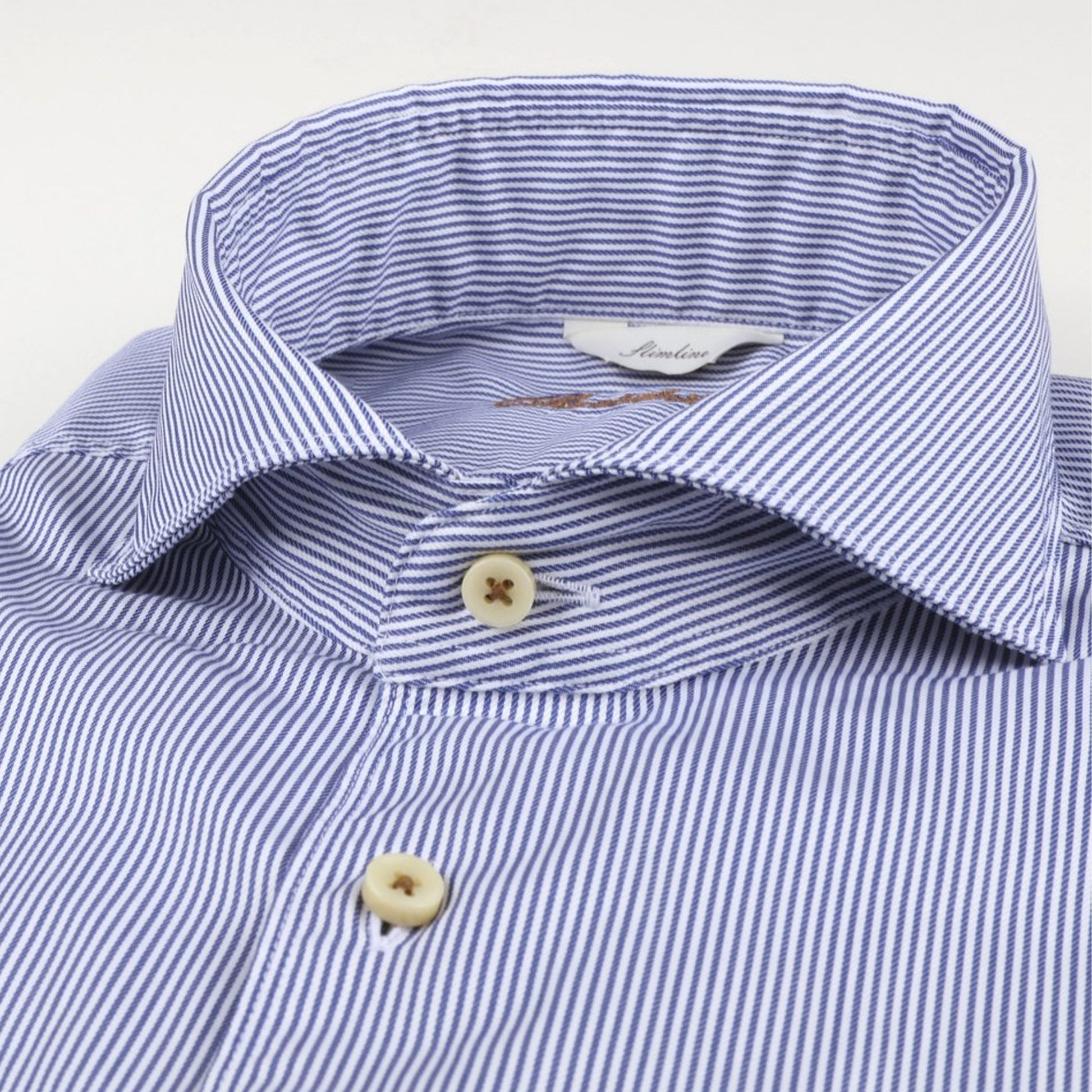 Stenstroms Fitted Body Striped Shirt - Navy