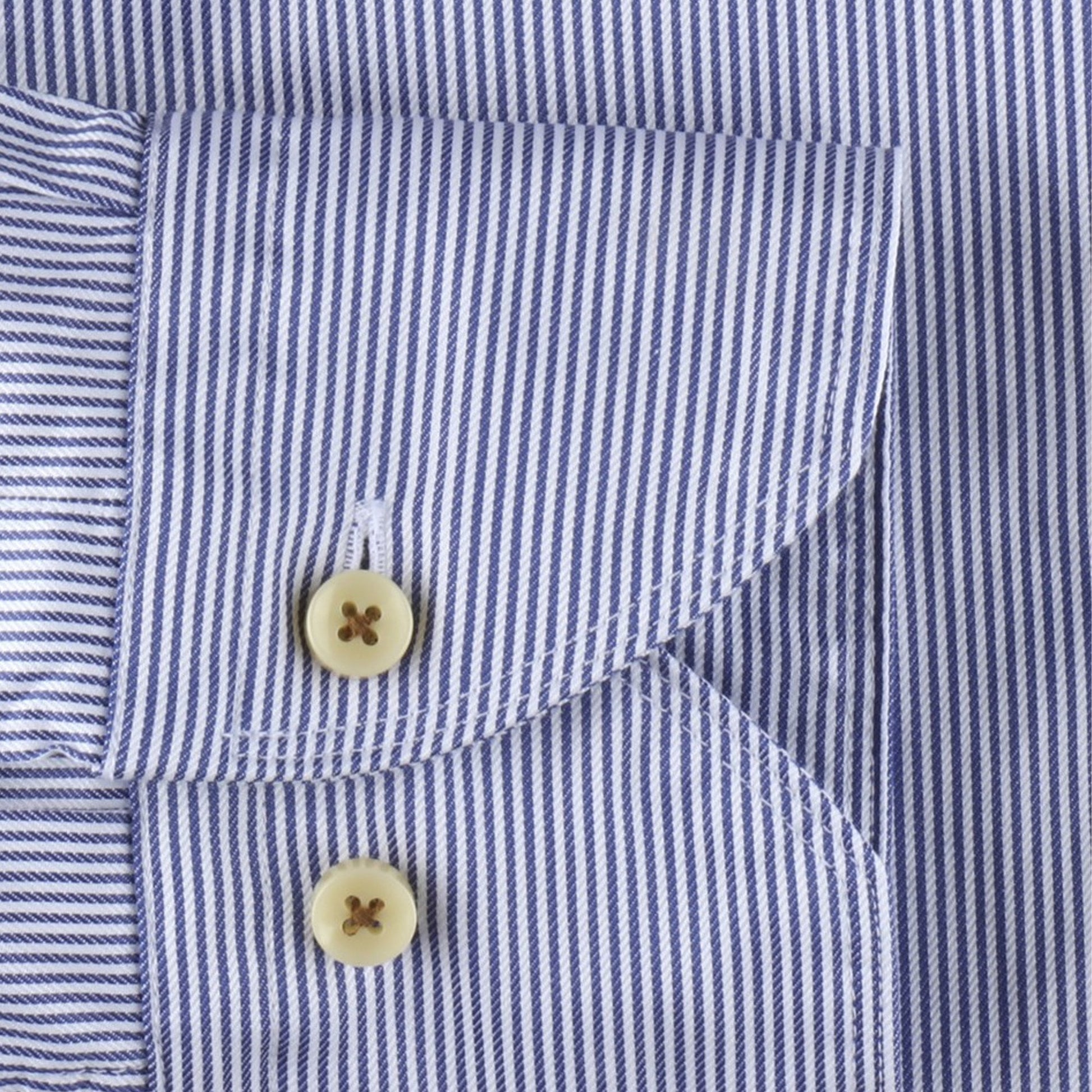 Stenstroms Fitted Body Striped Shirt - Navy