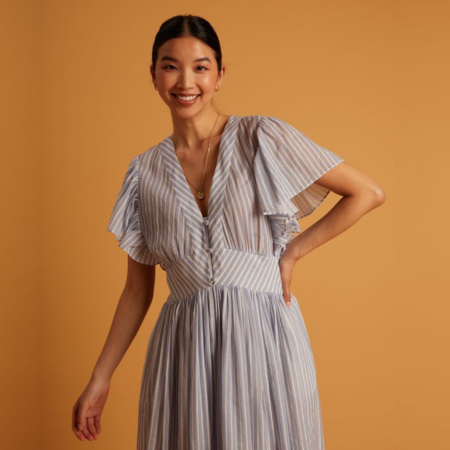 - Yael Dress - Azure/Ecru