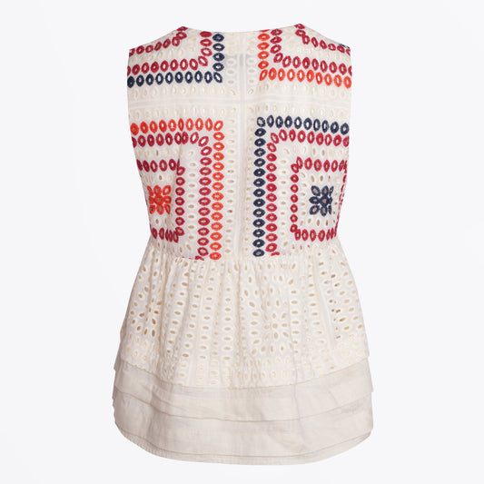 - Crochet Top - White/Multi