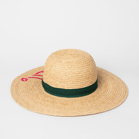 - 'Hello' Embroidered Floppy Hat -