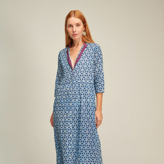 - Dorris Cover Up Dress - Flaxy Blue