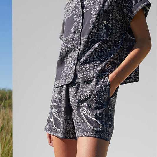 Maid Shorts - Paisley Art Black