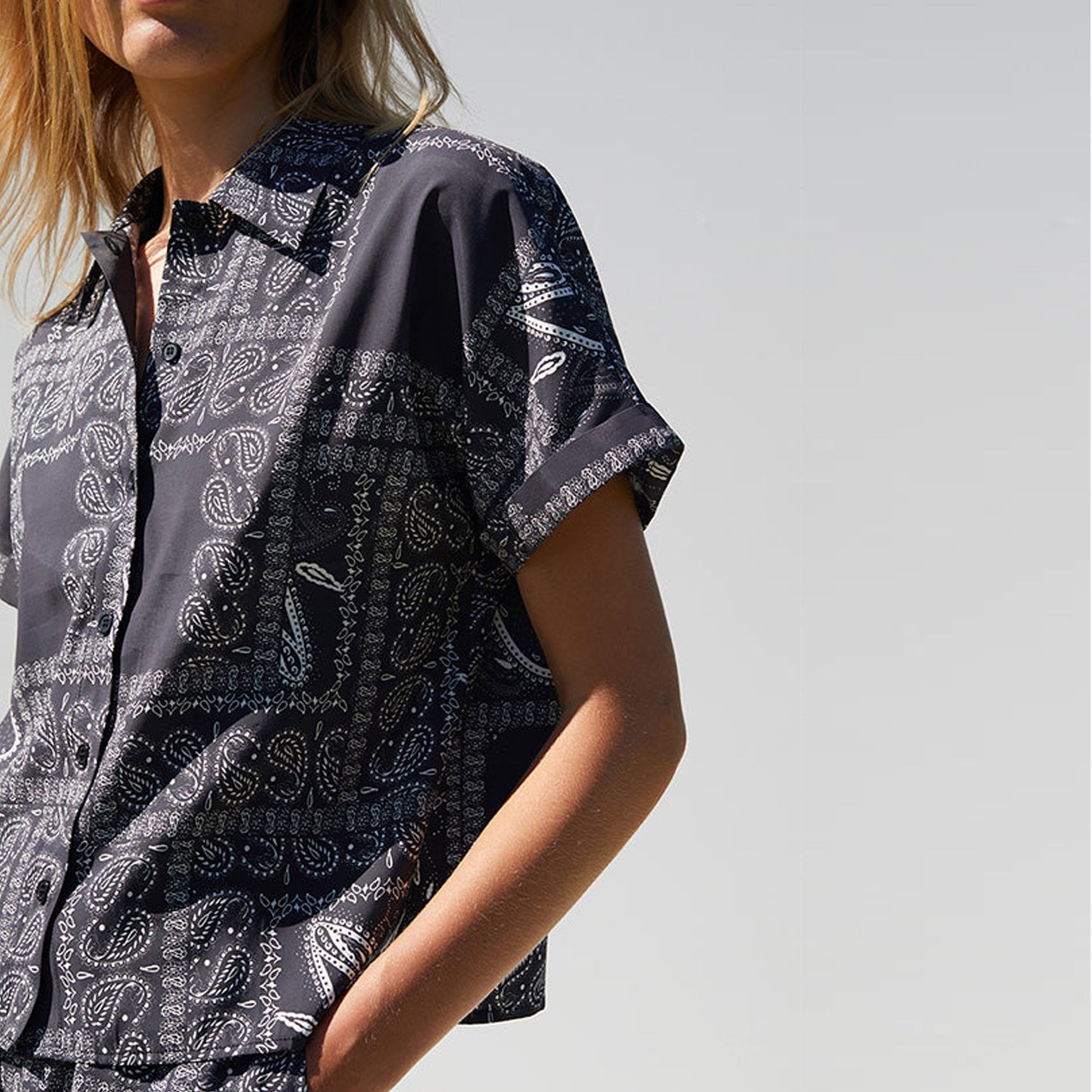 JUST Maid Shirt - Paisley Art Black