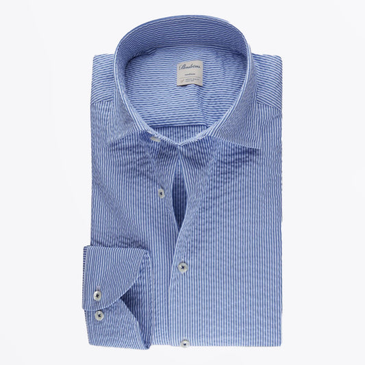 - Slimline Seersucker Striped - Blue