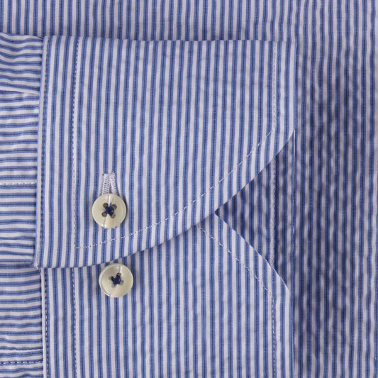 - Slimline Seersucker Striped - Blue