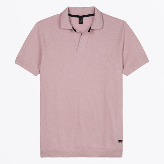 - 'Rice' Retro Poloshirt - Silver Pink