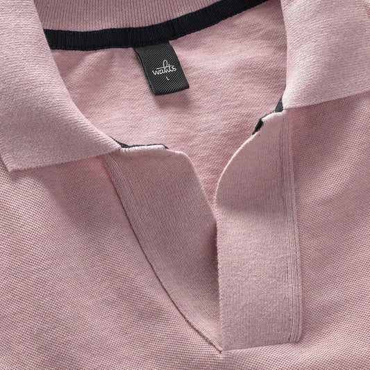 - 'Rice' Retro Poloshirt - Silver Pink