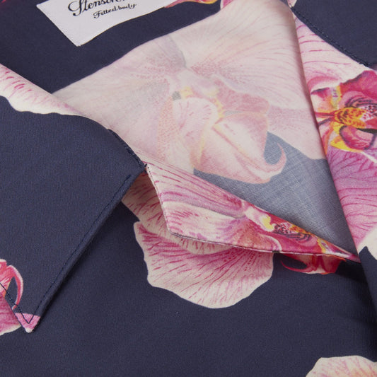 - Slimline Orchid Shirt - Navy