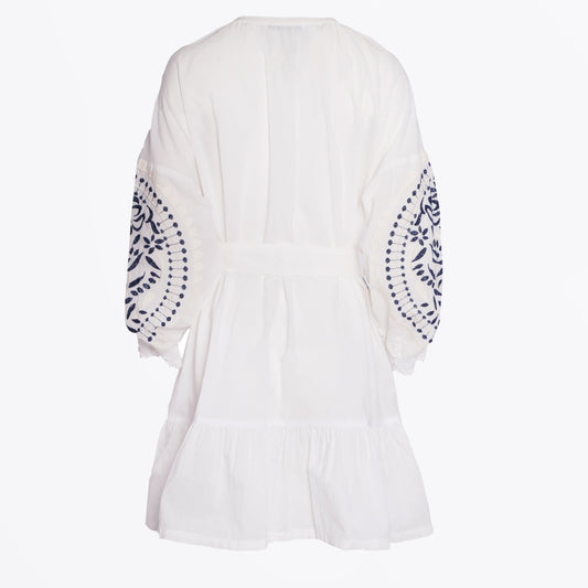 - Paisley Embroidered Dress - White