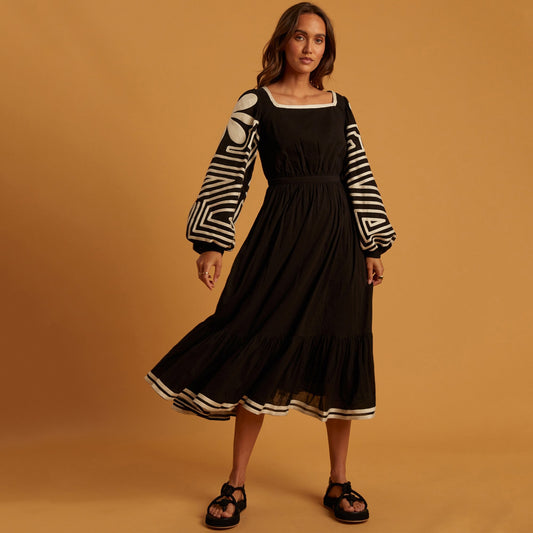 - Ferdinand Embroidered Dress - Black