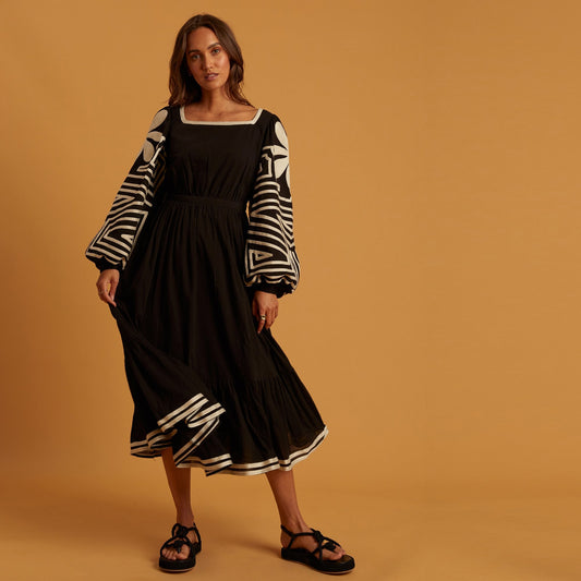 - Ferdinand Embroidered Dress - Black