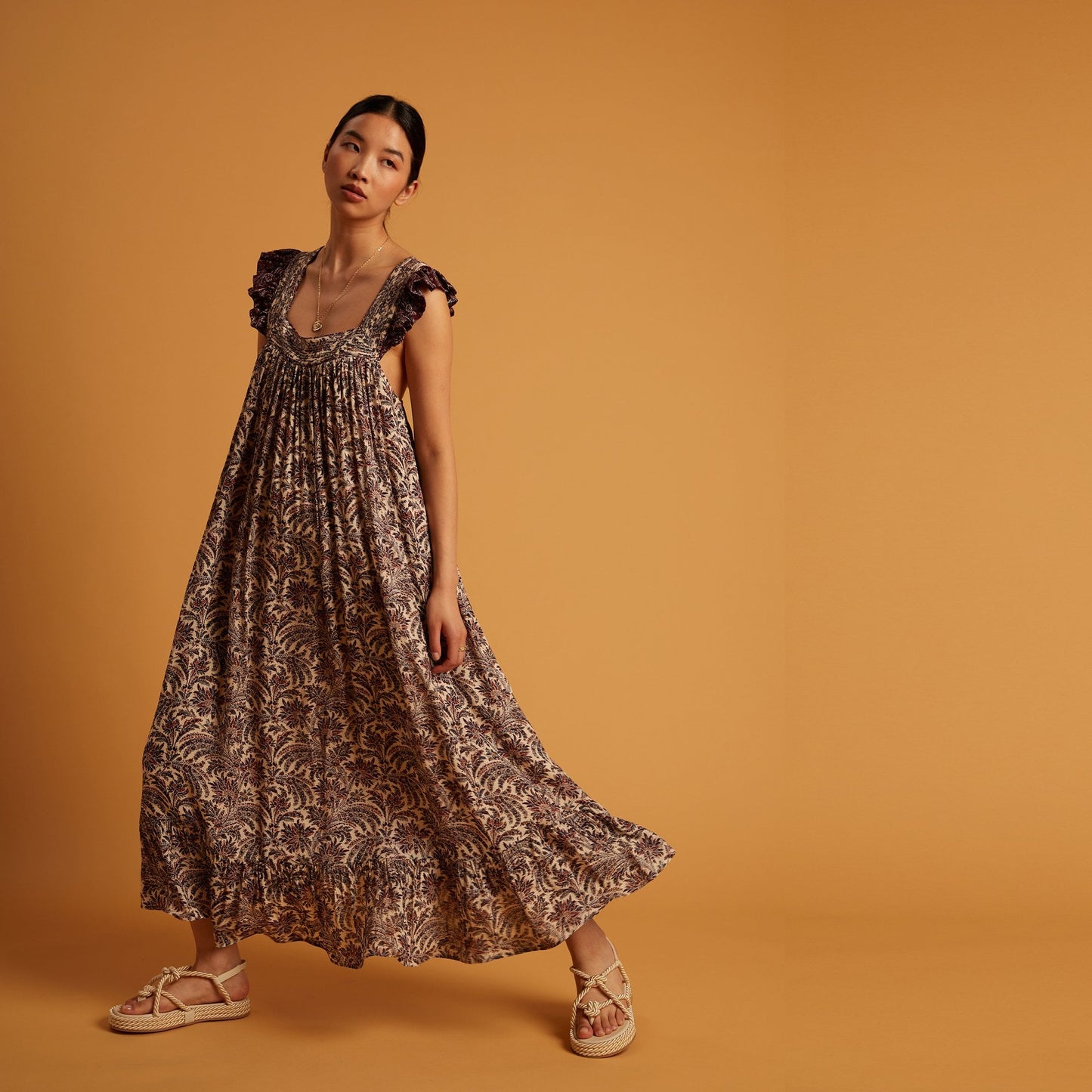 - Eddy Printed Dress - Sable