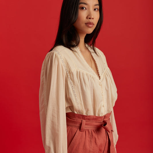 - Bastien - Lace Shirt - Ecru